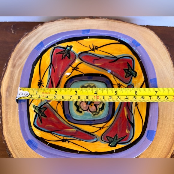 Kelly Jo Kuchar 4 PC Chip & Dip Set. Handpainted Handmade in Mexico. Signed. - Picture 9 of 16